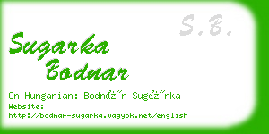 sugarka bodnar business card